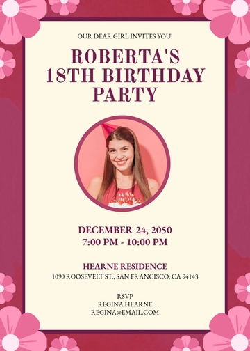 Pink Debut Invitation Design Template - Edit Online & Download