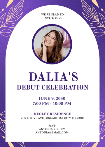 Modern Minimalist Debut Invitation Template - Edit Online & Download
