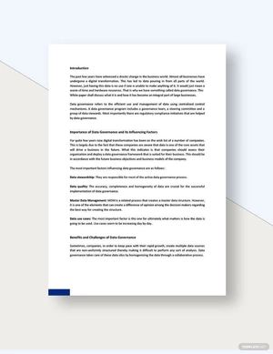 Data Governance White Paper Template