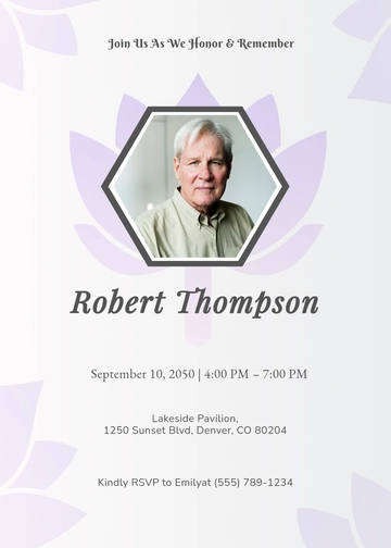 Lily Celebration of Life Invitation Template - Edit Online & Download