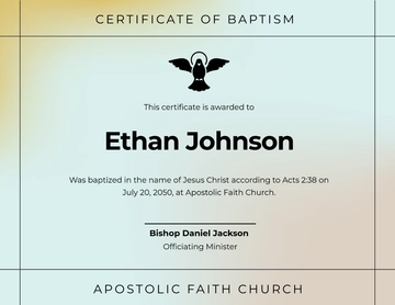 Modern Apostolic Baptism Certificate Template - Edit Online & Download