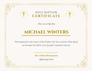 Catholic Baptism Certificate Template - Edit Online & Download