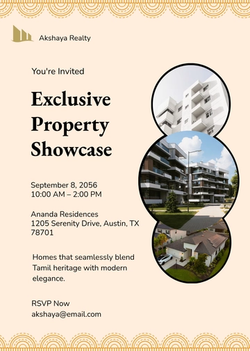 Minimalist Tamil Real Estate Invitation Card Template - Edit Online & Download