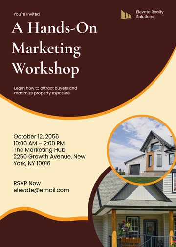 Real Estate Marketing Workshop Invitation Card Template - Edit Online & Download