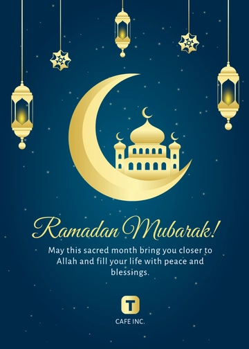 Blue Ramadan Wishes Template - Edit Online & Download