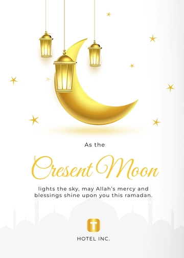 White and Gold Ramadan Wishes Template - Edit Online & Download