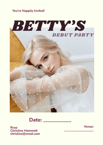 Blank Debut RSVP Invitation Template - Edit Online & Download