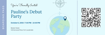 Boarding Pass Debut Invitation Template - Edit Online & Download