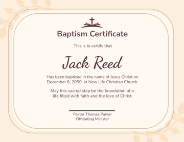 Personalized Baptism Certificate Template - Edit Online & Download
