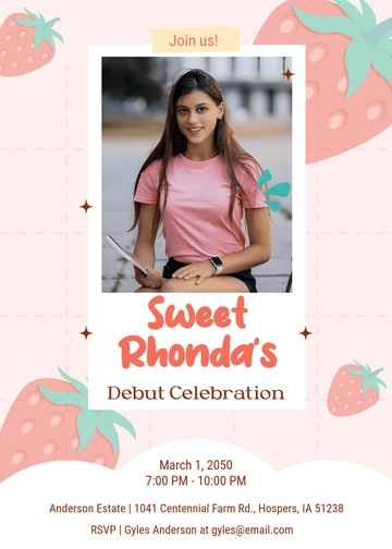 Sweet Debut Invitation Template - Edit Online & Download