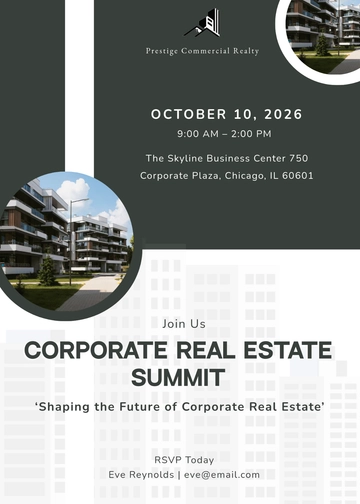 Modern Corporate Real Estate Invitation Card Template - Edit Online & Download