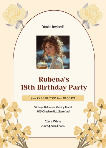 Vintage Style Debut Invitation Template - Edit Online & Download