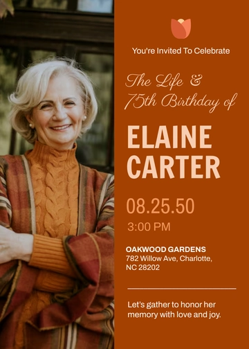 Celebration of Life Birthday Invitation Template - Edit Online & Download