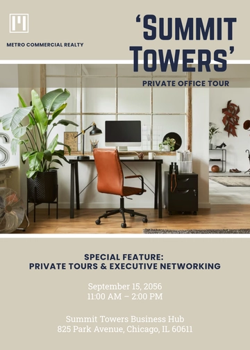 Office Real Estate Showing Invitation Card Template - Edit Online & Download