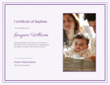 Baptism Certificate with Photo Template - Edit Online & Download
