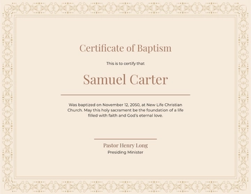 Professional Baptism Certificate for Boy Template - Edit Online & Download