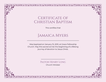 Blank Baptism Certificate for Girl Template - Edit Online & Download