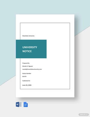 University Notice Format Template