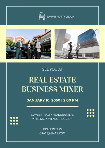Real Estate Company Invitation Card Template - Edit Online & Download
