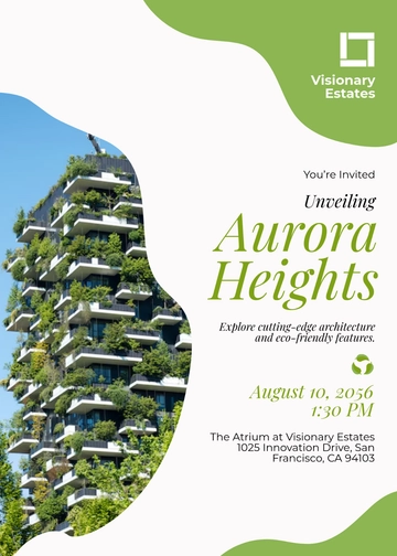 Creative Real Estate Project Invitation Card Template - Edit Online & Download