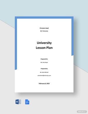 University Lesson Plan Template
