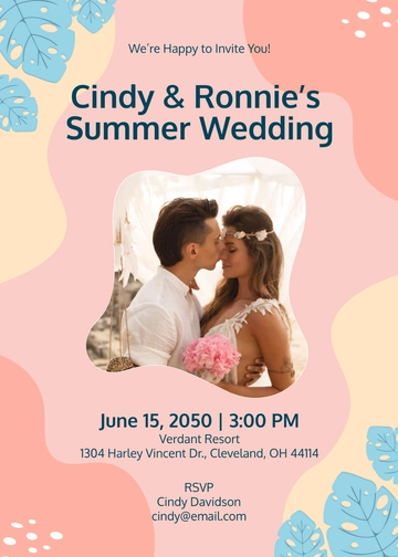Aesthetic Summer Wedding Party Invitation Template - Edit Online & Download