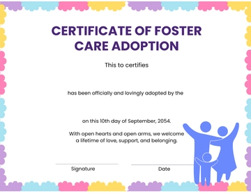 Blank Foster Care Adoption Certificate Template - Edit Online & Download