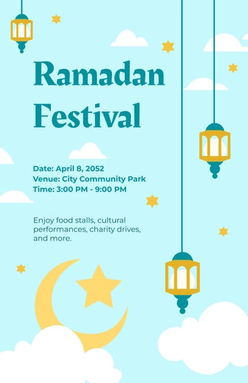 Simple Ramadan Festival Poster Template - Edit Online & Download