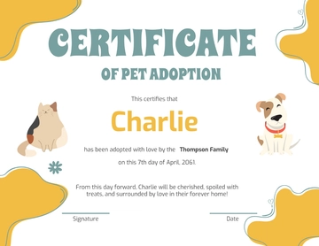 Creative Pet Adoption Certificate Template - Edit Online & Download