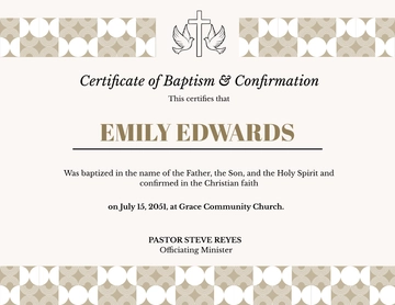 Baptism and Confirmation Certificate Template - Download | Template.net