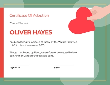 Symbolic Adoption Certificate Design Template - Edit Online & Download
