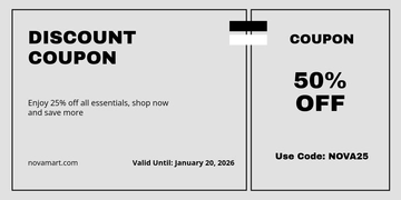 Free Monochrome Coupon Template to Edit Online