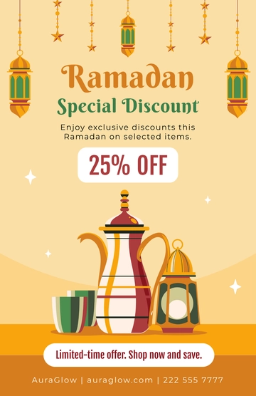Ramadan Special Discount Poster Template - Edit Online & Download