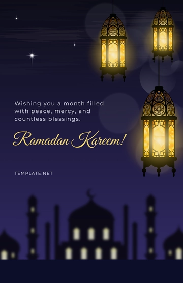 Beautiful Ramadan Greeting Poster Template - Edit Online & Download
