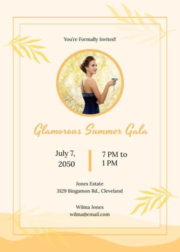 Elegant Summer Party Invitation Template - Edit Online & Download