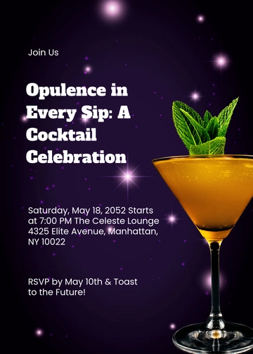 Stunning Cocktail Soirée Invitation Template - Edit Online & Download