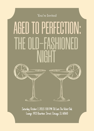 Old-Fashioned Cocktail Invitation Template - Edit Online & Download
