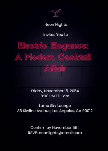 Cool and Modern Cocktail Invitation Template - Edit Online & Download