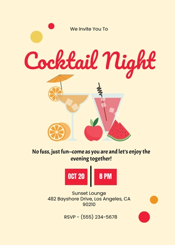 Casual Cocktail Night Invitation Template - Edit Online & Download