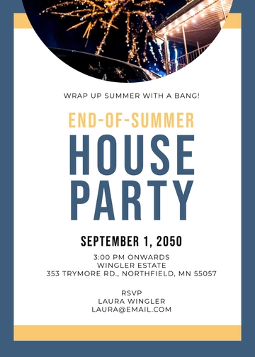 Professional End-of-Summer Party Invitation Template - Edit Online & Download