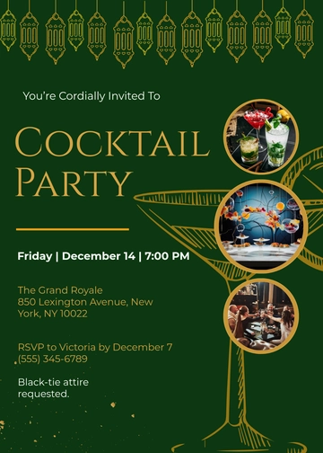 Luxurious Cocktail Reception Invitation Template - Edit Online & Download