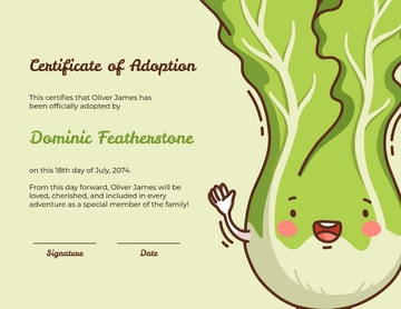 Cabbage Patch Kids Adoption Certificate Template - Edit Online & Download