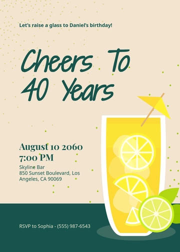 Editable Birthday Cocktail Invitation Template - Edit Online & Download