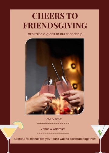 Blank Friendsgiving Cocktail Invitation Template - Edit Online & Download