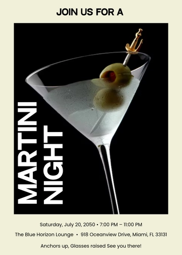 Martini-Themed Cocktail Invitation Template - Edit Online & Download