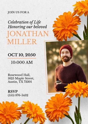 Colorful Celebration of Life Invitation Program Template - Edit Online & Download