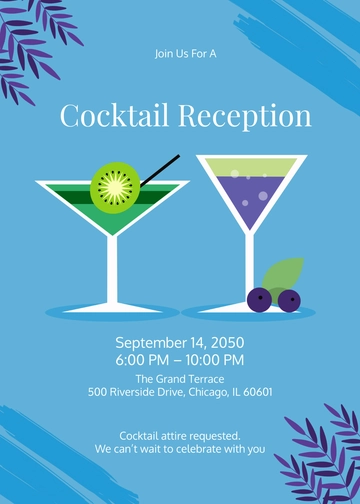 Wedding Reception Cocktail Invitation Template - Edit Online & Download
