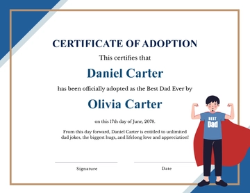 Pretend Adoption Certificate for Dad Template - Edit Online & Download