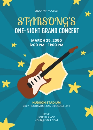 Turquoise Pop Star Music Invitation Template - Edit Online & Download