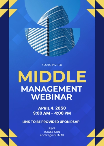 Blue and Yellow Webinar Event Invitation Template - Download | Template.net